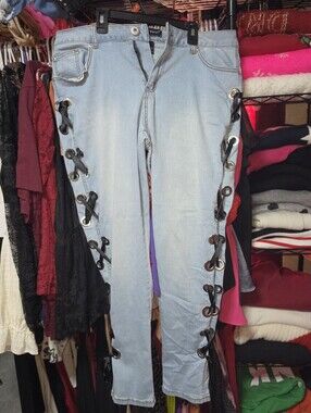 Ashley stewart 14 Lace Up Jeans
